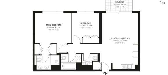 Apartamento T2 em EXECUTIVE RESIDENCES, Dubai Hills Estate, UAE N.º 59140 13