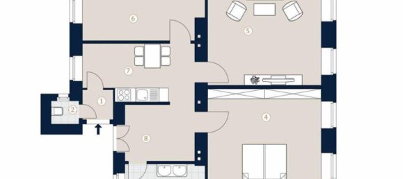 3غرفة شقة في Favoriten, Austria رقم 91034 6