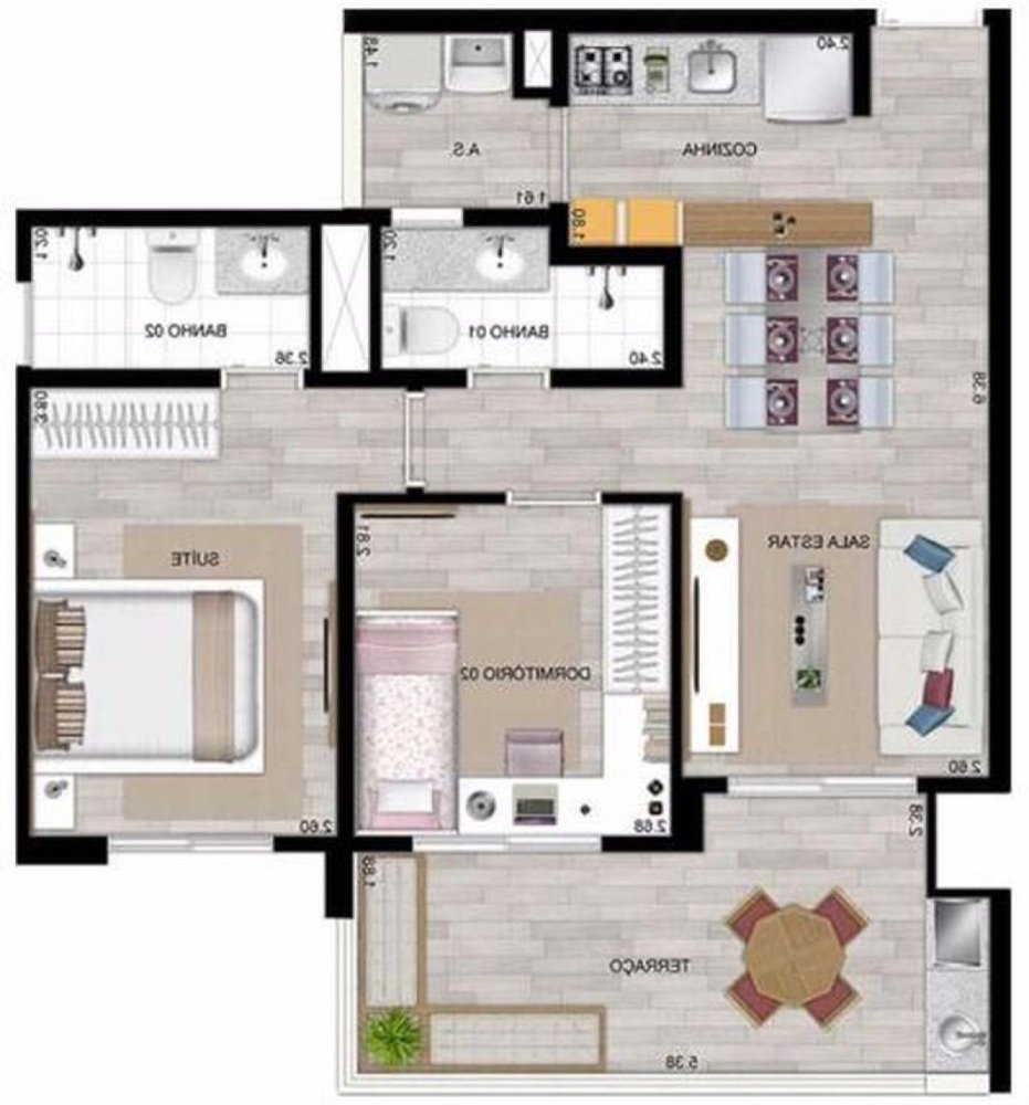 2 bedrooms Apartment in Sao Paulo, Brazil No. 518007