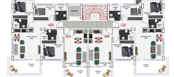 Apartment 1+1 in Avsallar, Turkey No. 30462 14