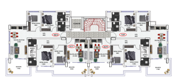 Apartment 1+1 in Avsallar, Turkey No. 30462 11