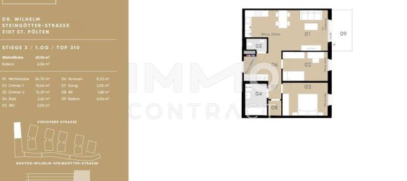 2 Schlafzimmer Wohnung in St. Pölten, Austria, Nr. 499 11