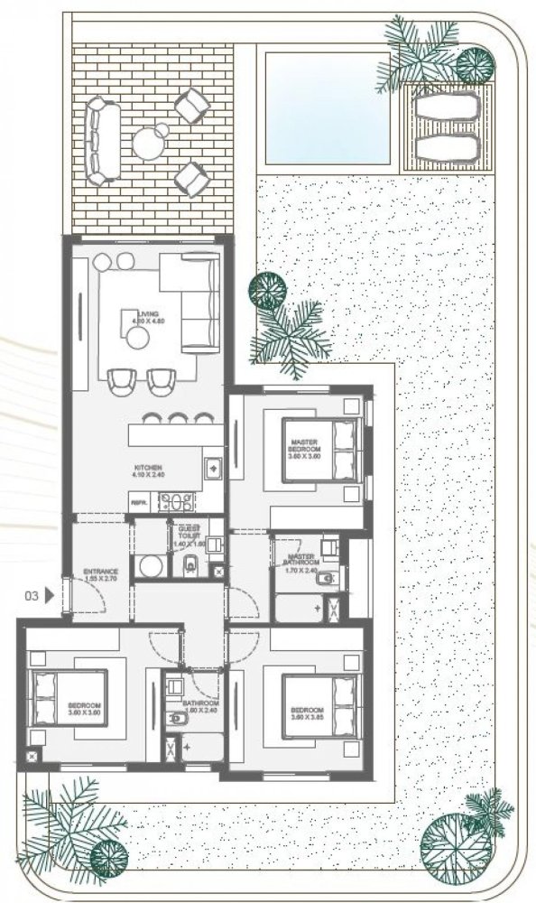 Кондоминиум  с 3 спальнями в Красное Море, Египет № 2107