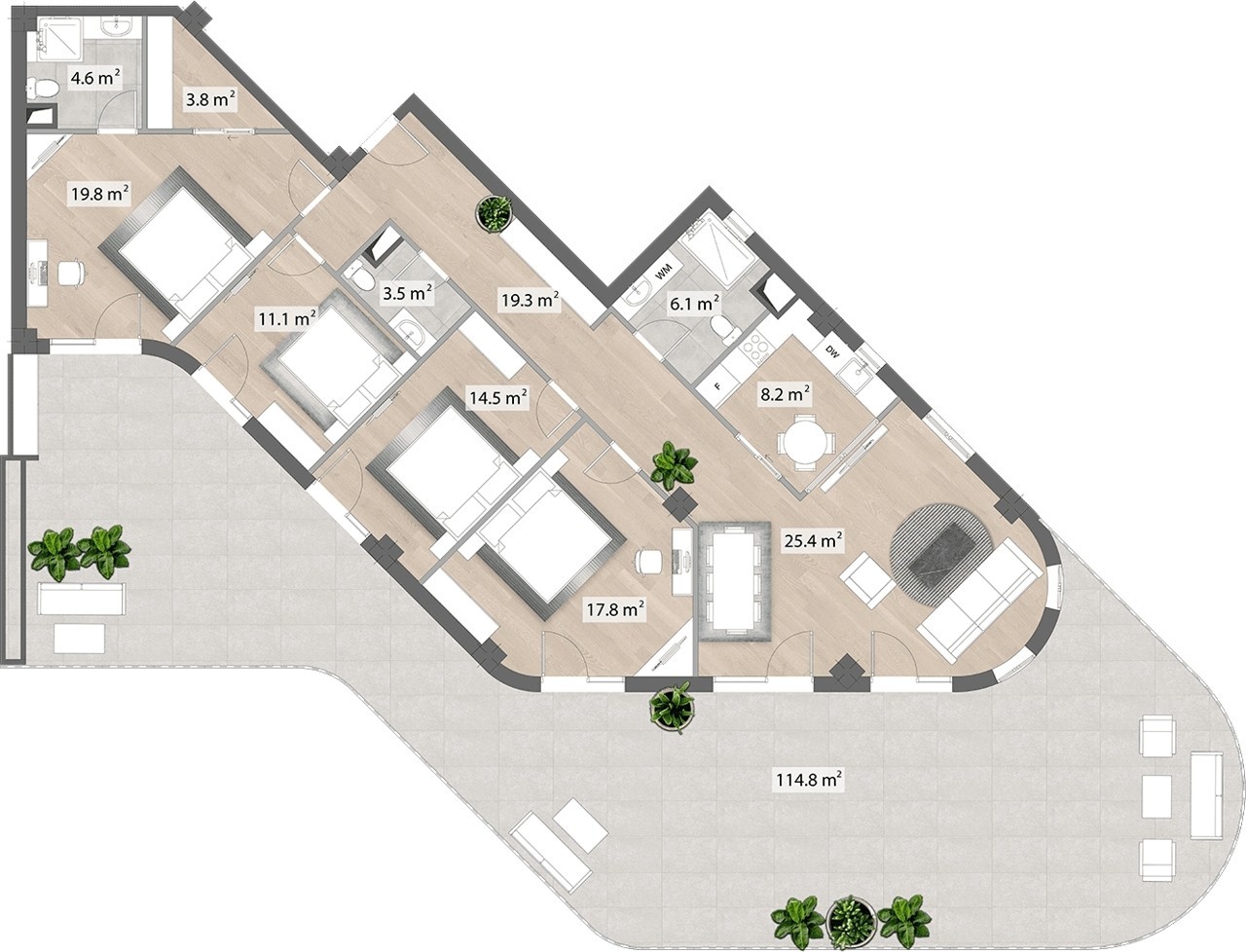 4 bedrooms Apartment in Tbilisi, Georgia No. 1128