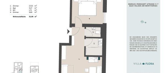 2غرفة شقة في Velden am Worther See, Austria رقم 30916 3