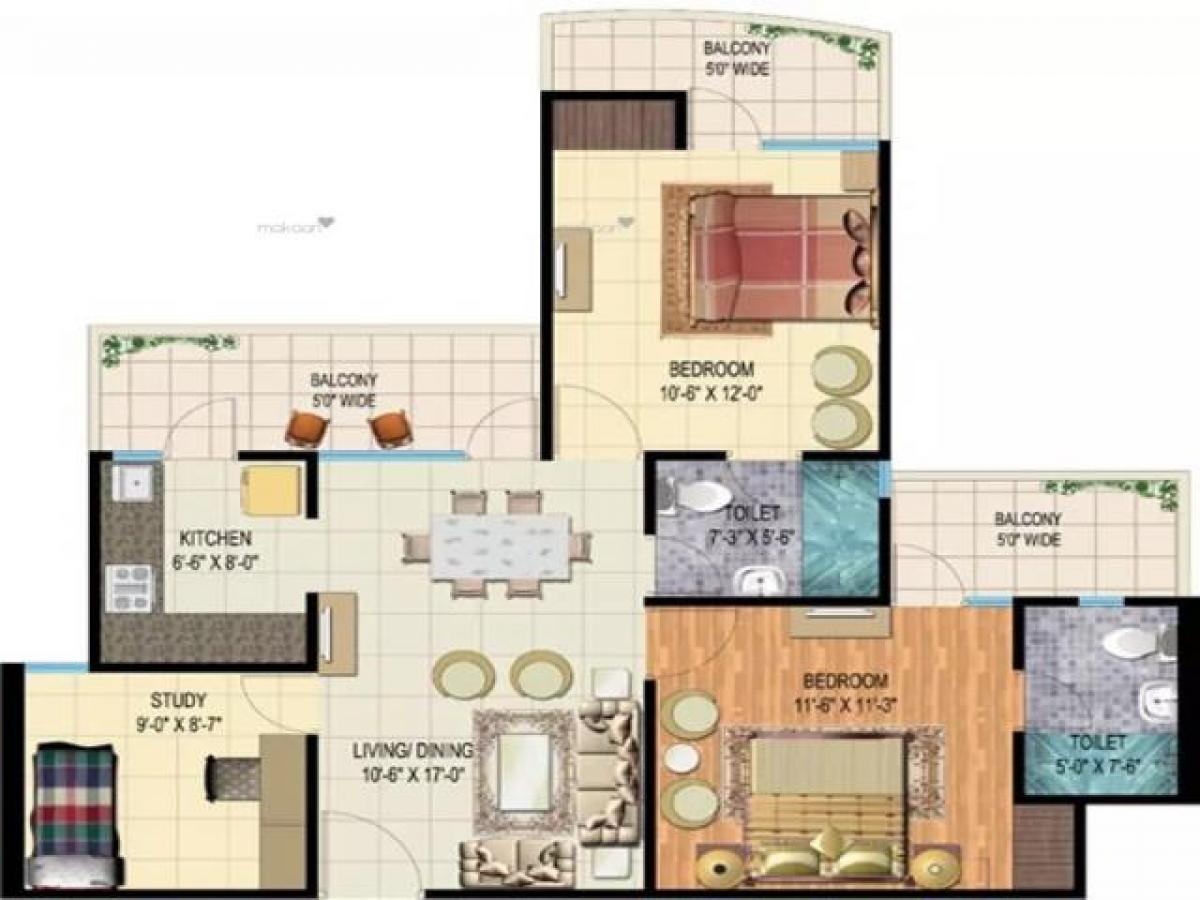 2 bedrooms House in Ghaziabad, India No. 24227