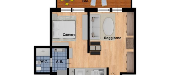 1 Schlafzimmer Wohnung in Milan, Italy, Nr. 240569 15