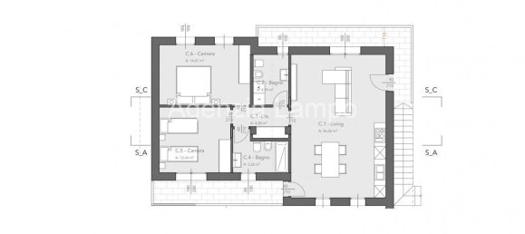 Дом с 3 комнатами в Портогруаро, Италия № 220604 4