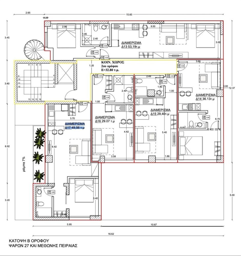 Квартира с 1 спальней в Пирей, Греция № 53704