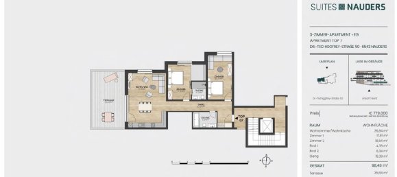 3غرفة شقة في Nauders, Austria رقم 175678 17