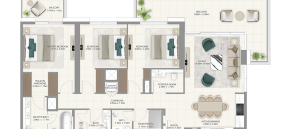 1 Schlafzimmer Wohnung in Dubai Hills Estate, UAE, Nr. 121196 6