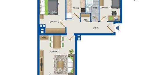 Квартира с 3 комнатами в Шарлоттенбург, Германия № 13883 13