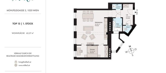 2-salle Appartement à Leopoldstadt, Austria No. 218896 16