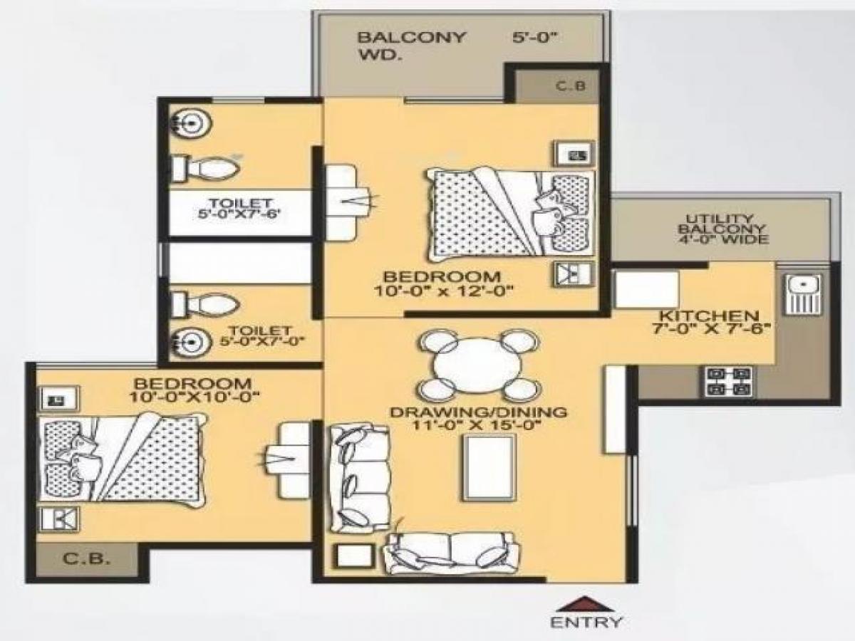 2 bedrooms House in Ghaziabad, India No. 57887