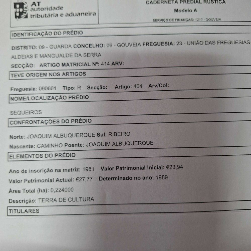  Land in Gouveia, Portugal No. 338092