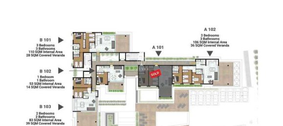 Apartamento de 3 dormitorios en Larnaca, Cyprus No. 20525 2