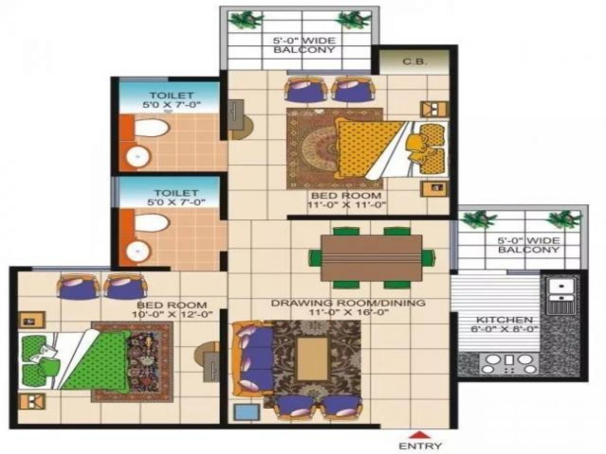 2 bedrooms House in Ghaziabad, India No. 55226