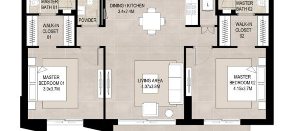 1 غرف نوم شقة في Town Square, UAE رقم 121367 4