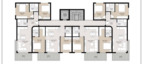 Пентхаус с 3 комнатами в Аланья, Турция № 9839 8