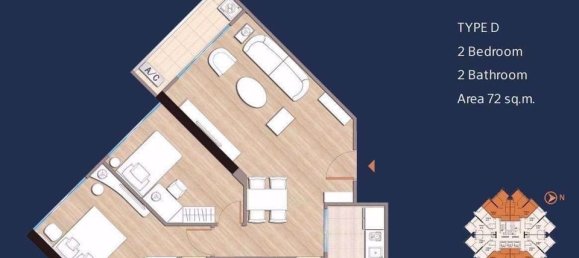 2 chambres Condo à Huai Khwang, Thailand No. 5168 12