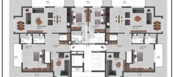 شقة 1+1 في Oba, Turkey رقم 3779 28