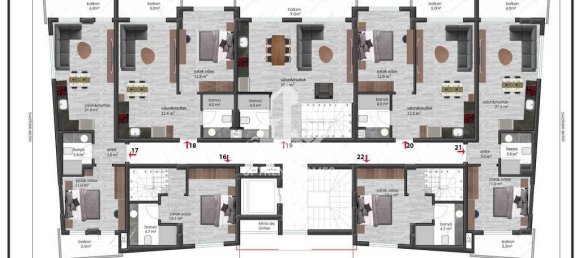 شقة 1+1 في Oba, Turkey رقم 3779 27