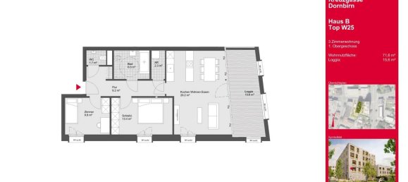 3 rooms Apartment in Dornbirn, Austria No. 180902 4