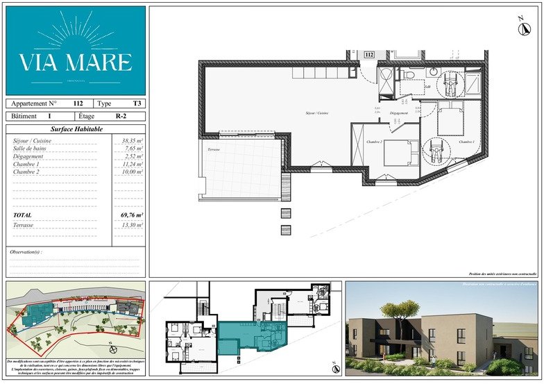 2 غرف نوم شقة في Ghisonaccia, France رقم 46641