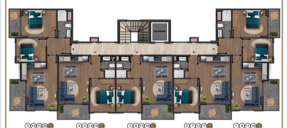 Пентхаус с 2 комнатами в Конаклы, Турция № 9832 5