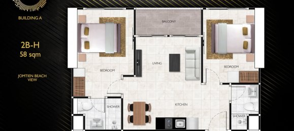 2 bedrooms Apartment in Pattaya, Thailand No. 20141 15