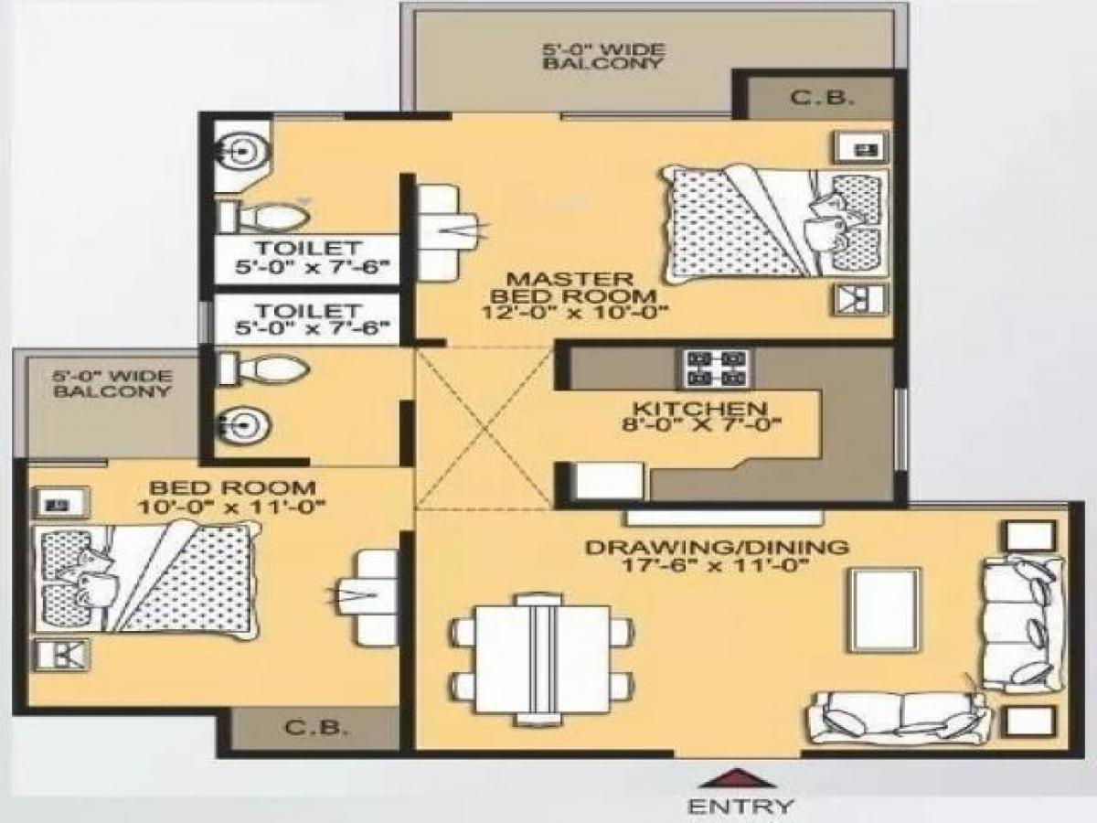 2 Schlafzimmer Haus in Ghaziabad, India, Nr. 55443