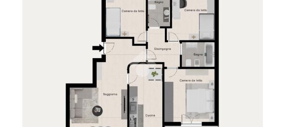 Квартира с 4 комнатами в Лекко, Италия № 122035 24