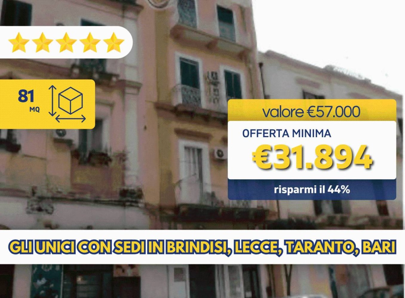 Квартира с 1 спальней в Таранто, Италия № 260756