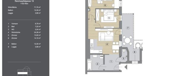 3غرفة شقة في Rudolfsheim-Funfhaus, Austria رقم 28072 16