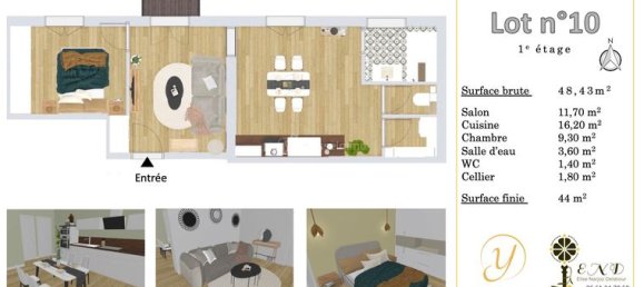 2-Zimmer Wohnung in Lons-le-Saunier, France, Nr. 359733 5