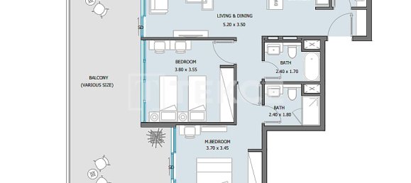 4 dormitorios apartamento en venta en Masdar City, Abu Dhabi, UAE № 181771 2