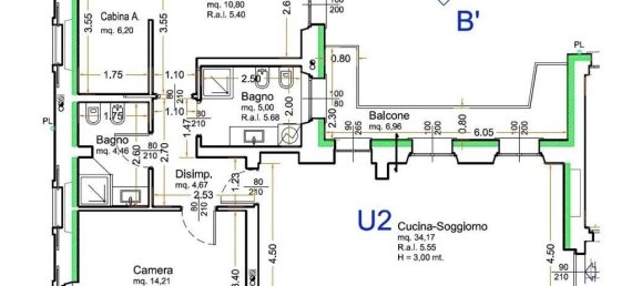 Квартира с 3 спальнями в Меда, Италия № 230442 10
