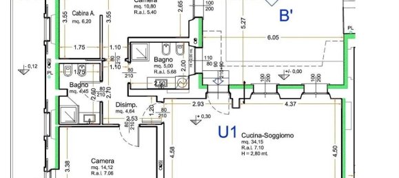 Квартира с 3 спальнями в Меда, Италия № 230442 9