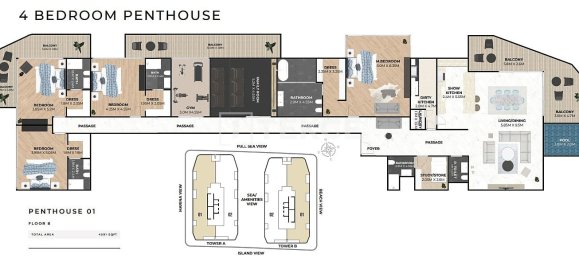 3 Schlafzimmer Wohnung in Dubai, UAE, Nr. 34253 20