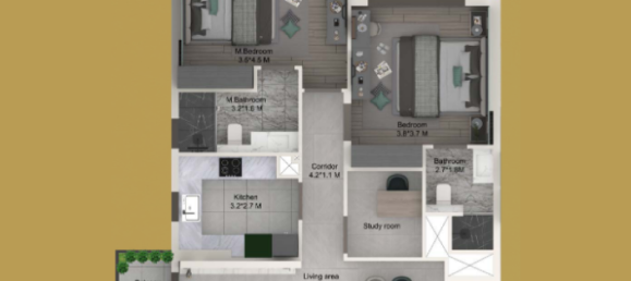 Apartamento T2 em Al Furjan, UAE N.º 121301 2