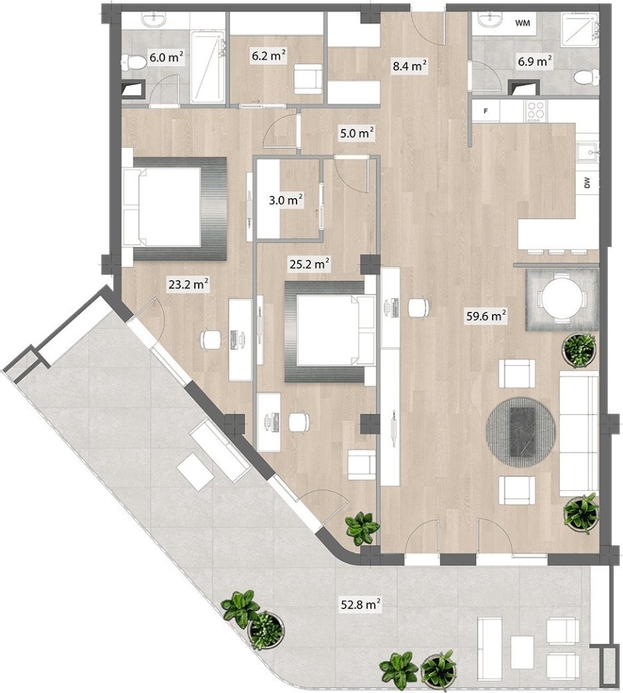 2 Schlafzimmer Wohnung in Tiflis, Georgia, Nr. 1145