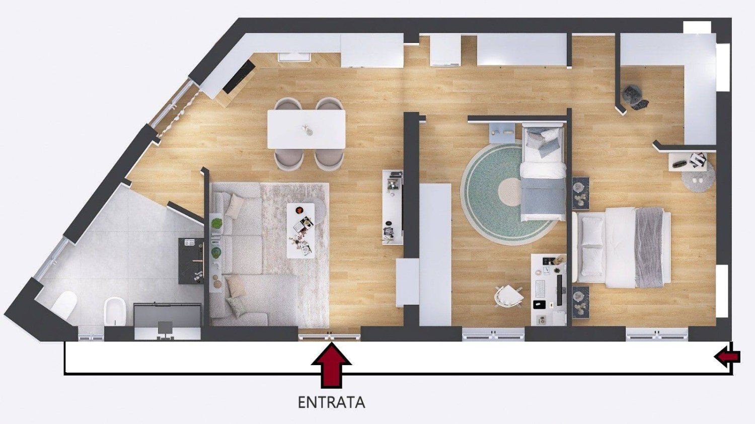 2 bedrooms Apartment in Turin, Italy No. 60819