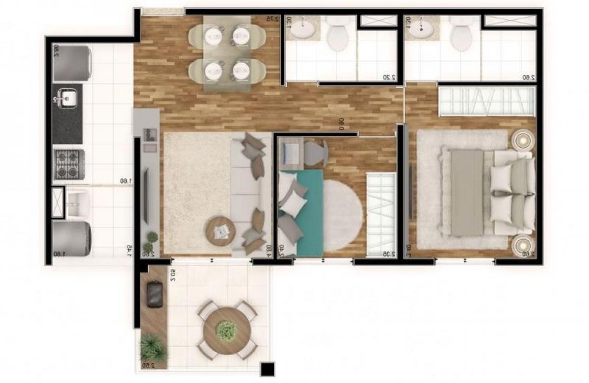 2 chambres Appartement à Sao Paulo, Brazil No. 520539