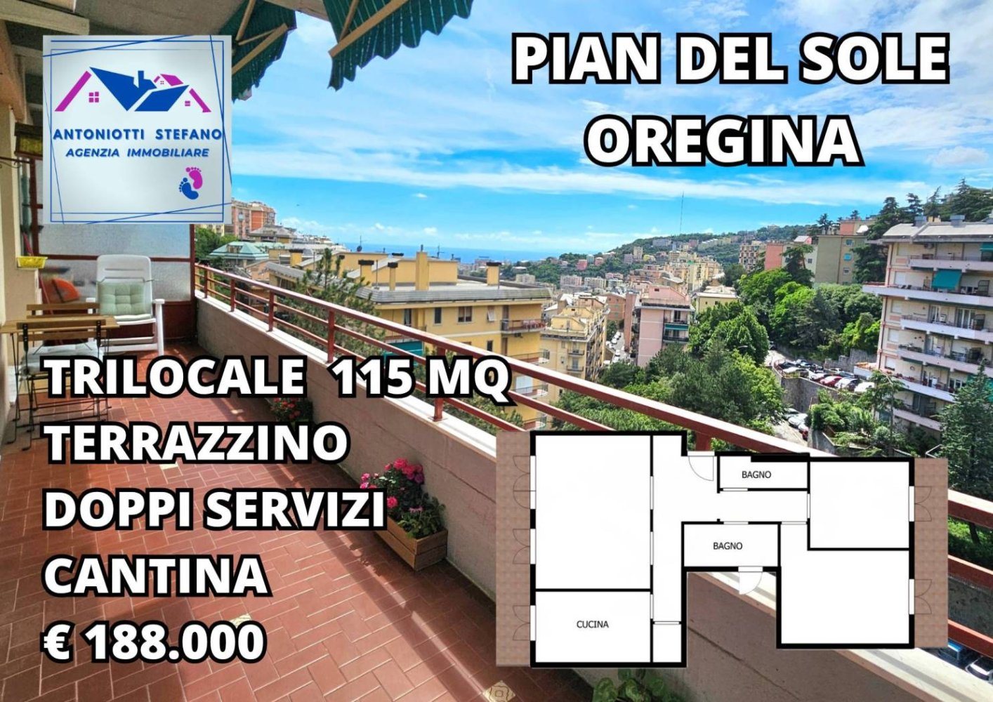 2 bedrooms Apartment in Genoa, Italy No. 230449