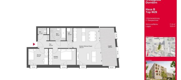 3 rooms Apartment in Dornbirn, Austria No. 181670 4