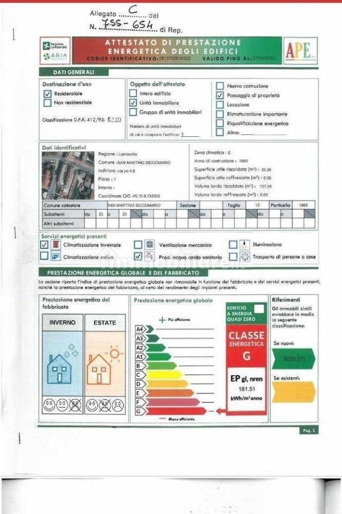 1 bedroom Apartment in San Martino Siccomario, Italy No. 256534
