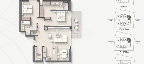 2 Schlafzimmer Wohnung in Meydan, UAE, Nr. 102574 17