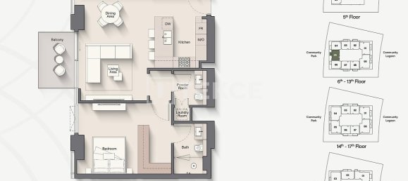 2 Schlafzimmer Wohnung in Meydan, UAE, Nr. 102574 16