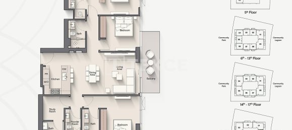 2 Schlafzimmer Wohnung in Meydan, UAE, Nr. 102574 20