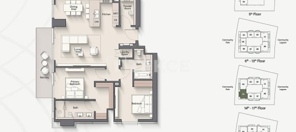 2 Schlafzimmer Wohnung in Meydan, UAE, Nr. 102574 18